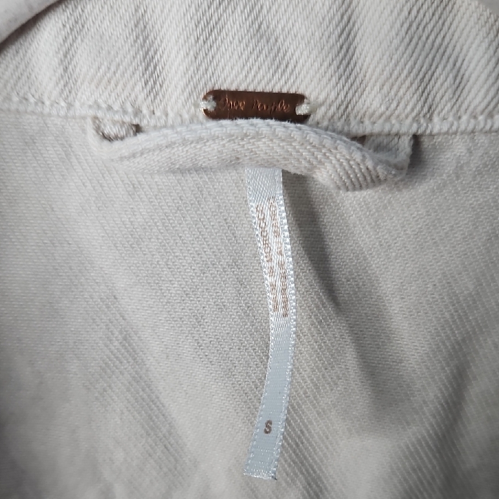 Free People Rumors Women's Cream Denim Jacket Small - Picture 3 of 11